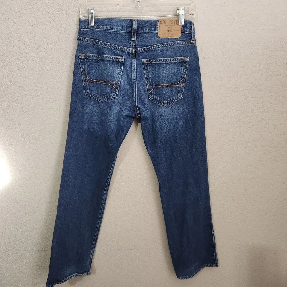 Hollister Mens 29x28.5 Button Fly Straight Leg Denim Jeans